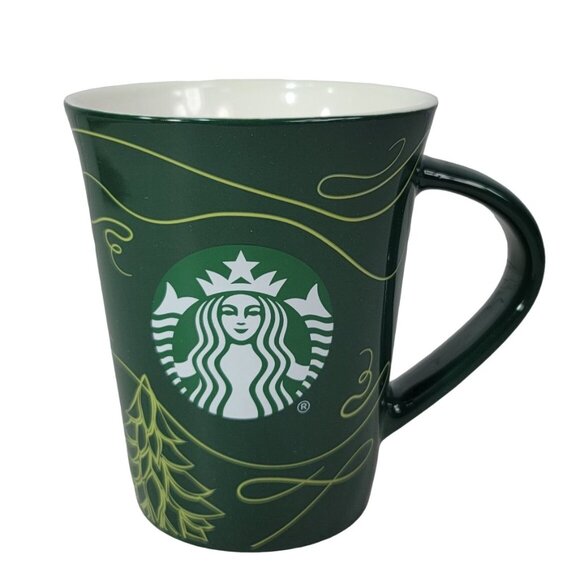 Starbucks Ribbon Swirl Mug Green 10fl oz Mermaid Siren Logo Christmas Tree 2020 - Picture 1 of 10